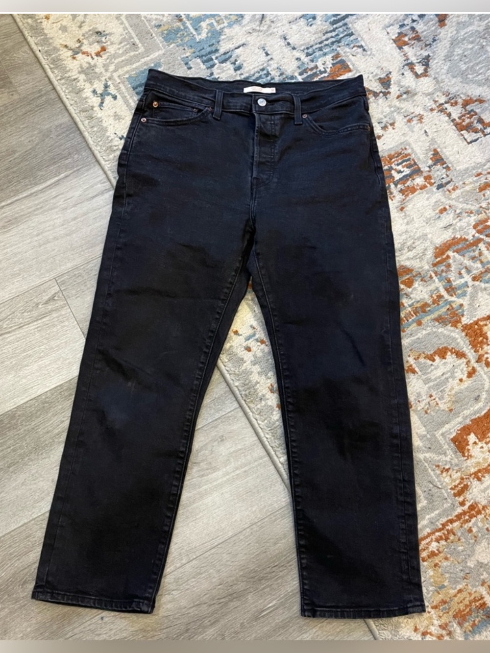 Levi's Wedgie Straight Leg Women's Jeans in Black 32 - Picture 6 of 14